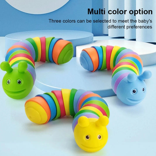 Plastic Funny  Soft Realistic Worm Puzzle Caterpillar Fidget Toys/Ages: 3-18+Years Old/Colors-Green/Blue/Yellow