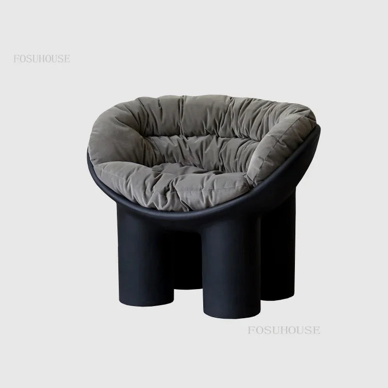 FOSUHOUSE Modern Upholstered Padded Soft Gray Polyester Fabric Cushions Hard Plastic Cute Elephant Four Legs Armchairs/Colors-Gray/Black/Yellow/Brown/Pink/Green/White/Beige/Blue/Multicolor