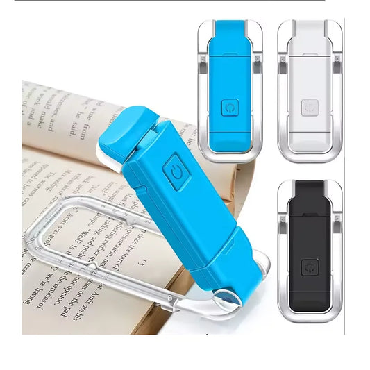 Mini White LED Reading Light 9 Modes Lightweight Foldable Free Standing Flexible USB Rechargeable Bookmark Lamps