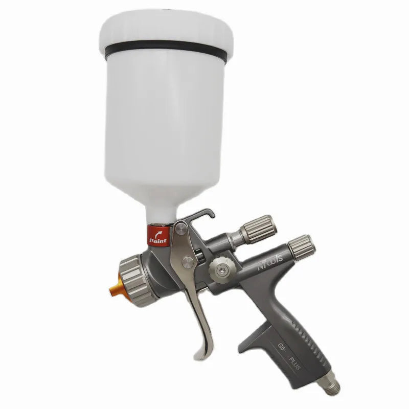 NTOOLS Outdoor Commercial Grade Pneumatic Power Red-Silver Stainless Steel Nozzles-Needles White-Clear Plastic Cup Paint Spray Gun Compressed Air Sprayers/Colors-White/Gray/Red/Silver/Orange/Clear/Black/Multicolor