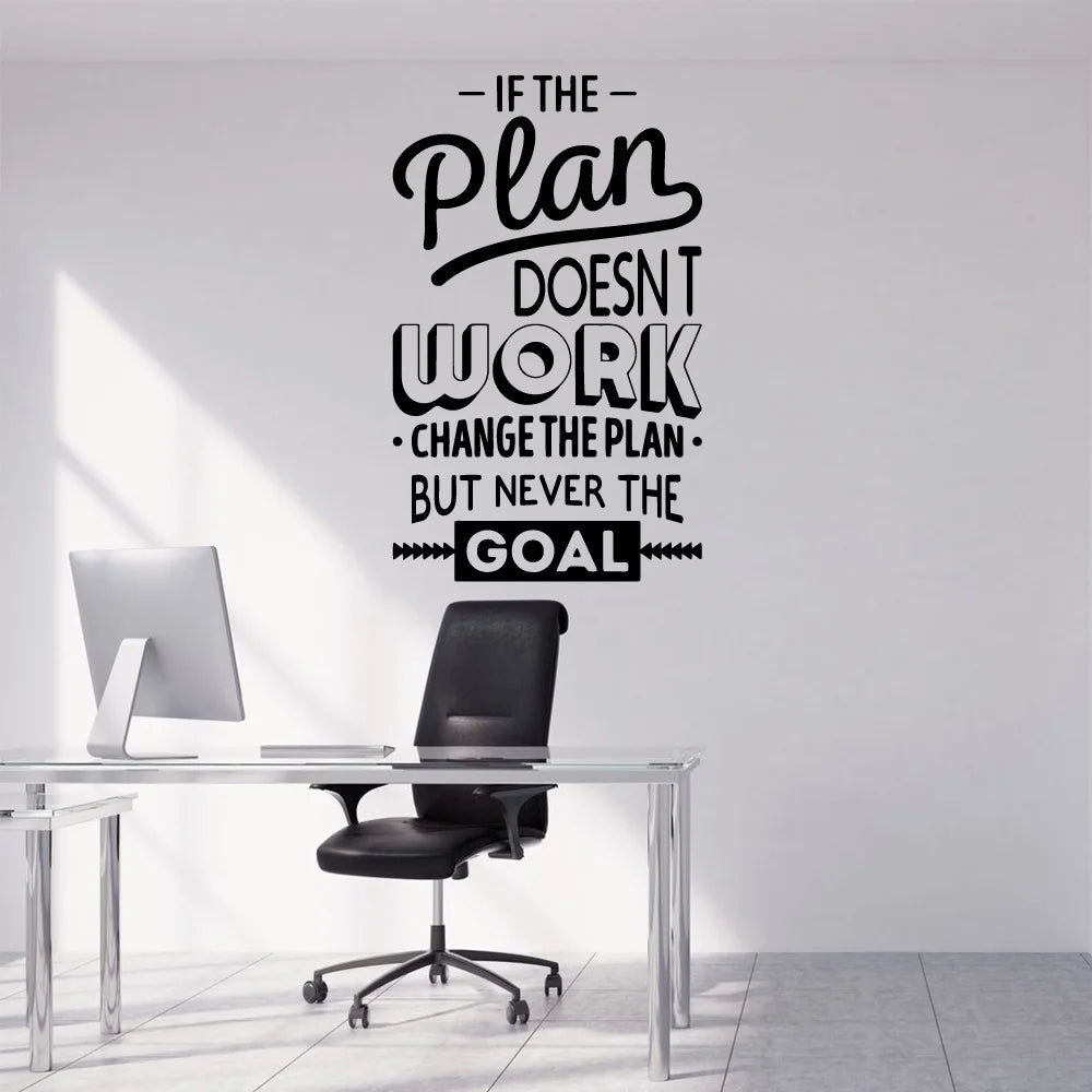 No-EN-Name-Null Modern Waterproof Removable Black Plastic Self-Adhesive DIY Home-Office Anime Cartoons Text Hallow-Out Carved Motivational Phrases Vinyl Wall Mural Decals/Colors-Black/Multicolor