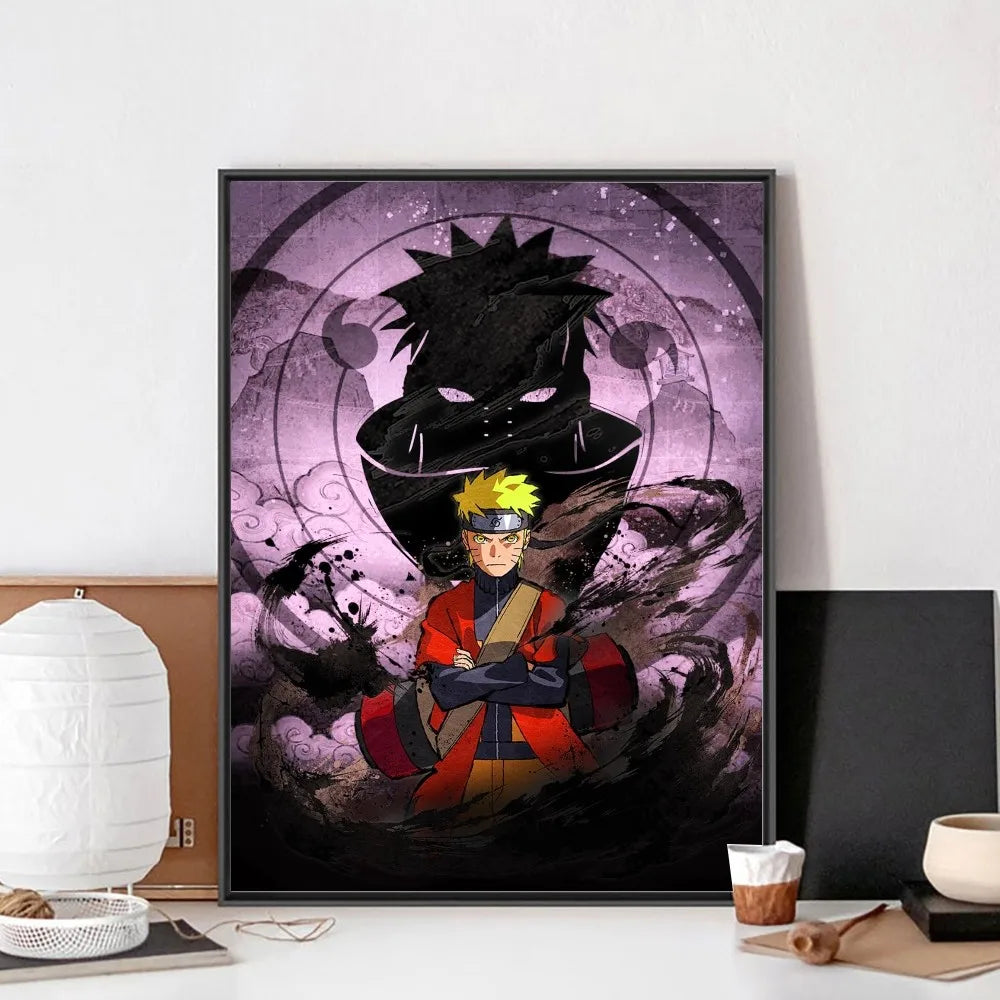 MINISO Retro Unframed Rectange Waterproof Singer A-Narutoes-Anime White Paper Wall Art Posters/Colors-Orange/yellow/Purple/Blue/White/Many Sizes