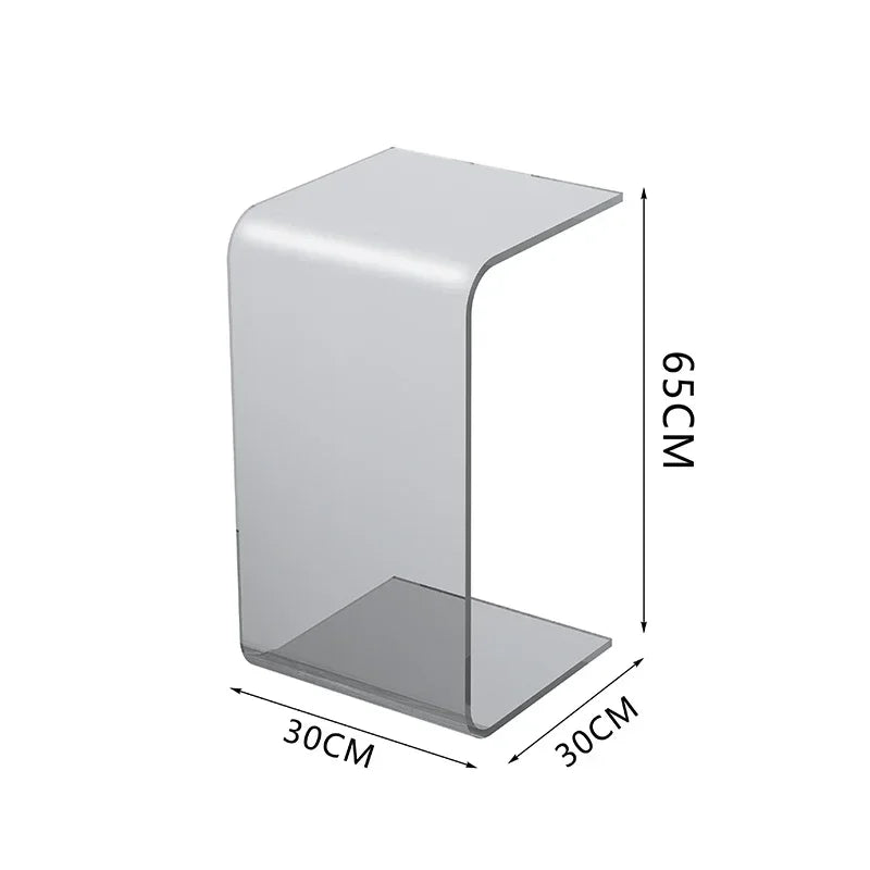 No-EN-Name-Null Modern Morocco Artistic U-Shaped Acrylic Glass Coffee Tables/ Size: 30cm x 30cm x 65cm/Colors-Clear Transparent/Amber/Smoky Gray/Orange