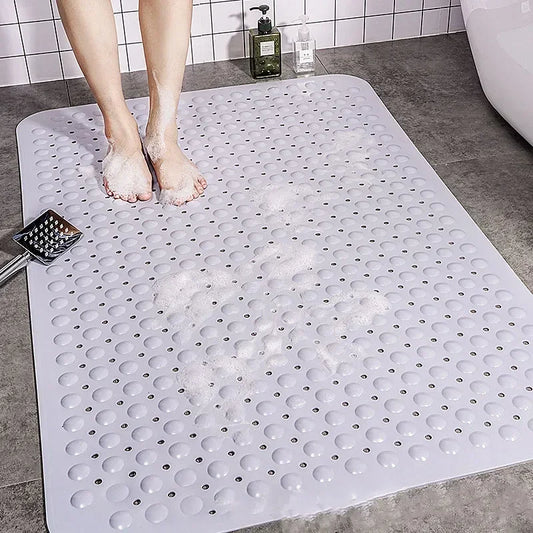 No-EN-Name-Null Modern Multicolor Rectangle Machine-Made Plastic Non-toxic Anti-Slip Base Suction Cup Large Bathroom Shower Bottom Mats /Colors-White/Pink/Beige/Red/Blue/Gray/Multicolor