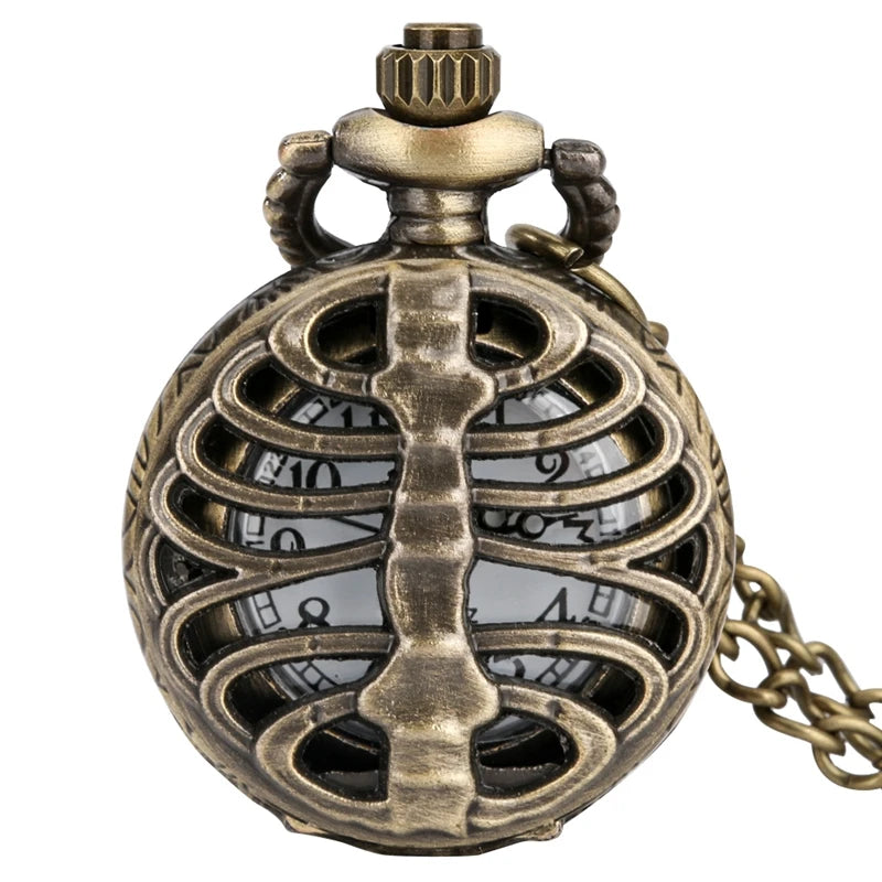 YISUYA Unisex Adults Quartz Small Bronze-White Face Mobile Cell Phone Shaped Stainless Steel Metal Case Acrylic Face 12-Hour Dial Analog Display Pendant Necklace Chain-Pocket Watches