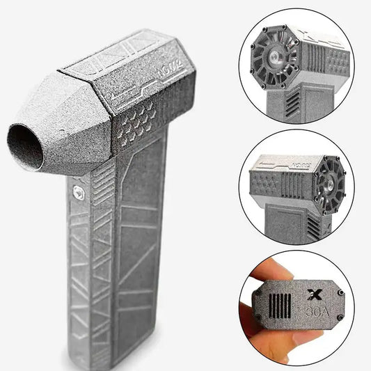 ISFRIDAY Mini Handheld Quiet Geometric Gray-Black Turbo Jet Air Flow Powerful High-Speed Blower Powered Hand Fans-Misters /Type-C Fast Charging Port