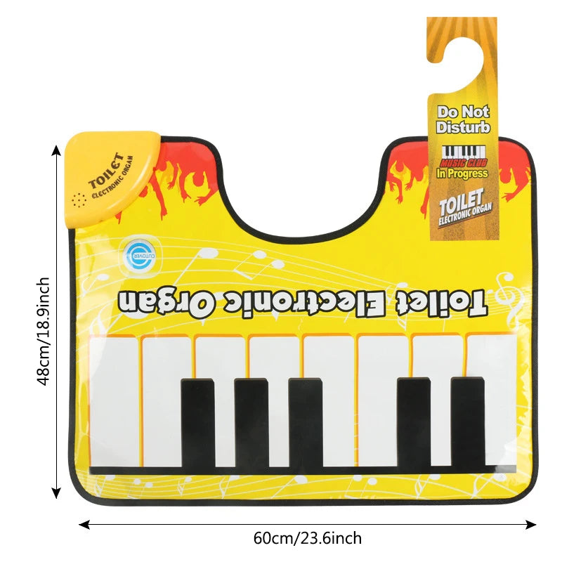 ANTI-SKIDMAT Kids Waterproof Plastic Electronic Musical Organ Reusable Yellow-Black Trim Toe-Tapping White-Black Keyboard Potty-Training Anti-Slip Bathroom Mats/Hand Washing Required /Ages: 3 Years Old-Older/Colors-Striped