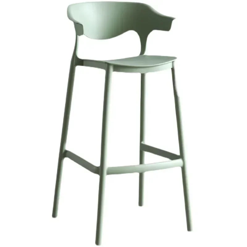 Nordic Modern Minimalist Stackable Solid Reinforced PP Plastic Low Back Hard Bar Chairs/Colors-Green/Orange/Gray/Yellow/Black/Blue/Brown