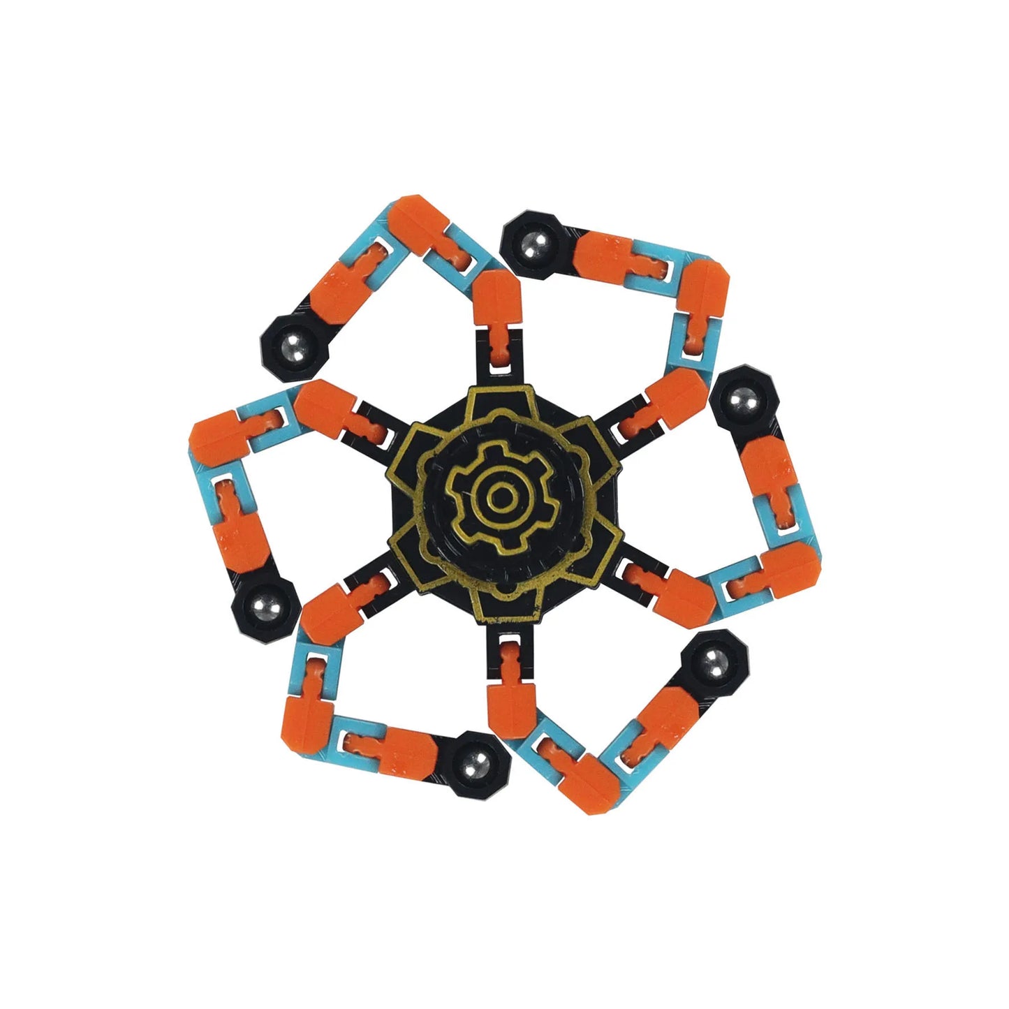 DRAGONPLAYER Multicolor Caterpillar Style Metal Fluorescent Fidget Fingertip Gyros Spinning Top Toys/Ages: 13-18 Years Old + Older/Colors-Red/Multicolor/Yellow/Black/Purple/Orange/Geometric/Striped/Dots