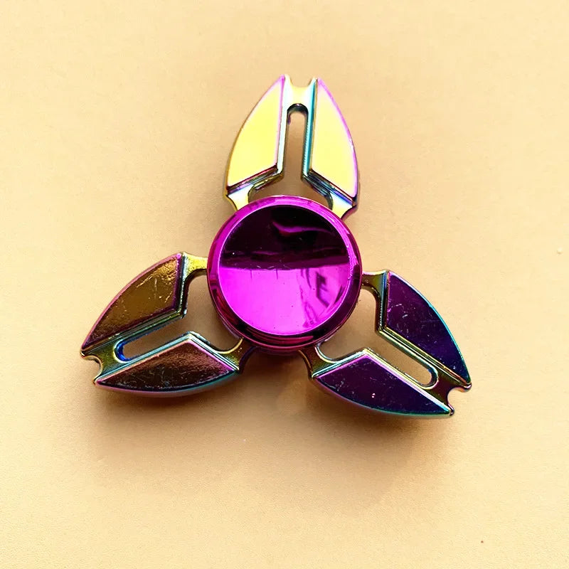 Kids Metal Purple Multicolor Round Fingertip Focus Spinners Anxiety-Stress Relief Fidget Toys/ Ages: 13-18 + Years Older