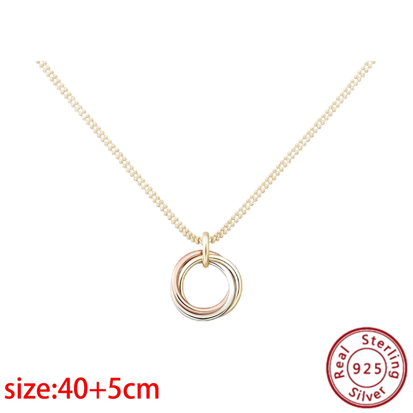No-EN-Name-Null Adult Women Sterling Silver-Gold Plated Metal Zircon Clear White Diamond Stones Round O-Shaped Fine Imitation Chain Pendant Necklaces/Colors-Gold-Silver/Geometric/Clear/White/Rose Gold