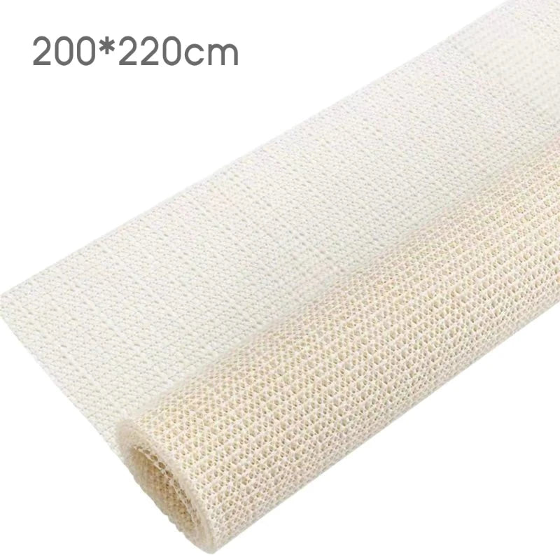 KOU-JIANG Modern Soft Comfortable Geometric Checkered Grid-Design Silicone Gel-Plastic Non-Slip Base Gripping Under Rug Pads/Hand Washable Recommend