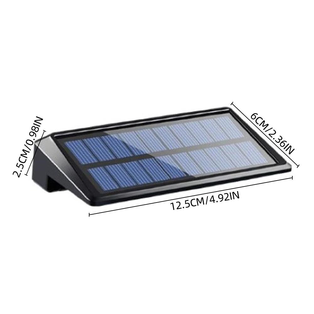 Outdoor 2 PCS Rectangle Blue-Black Plastic Body Dimmable Solar-Powered Automatic On-Off  Wall-Mounted Warm-Cool White 4 LED Outdoor Waterproof Landscape Pathway Lights Sets