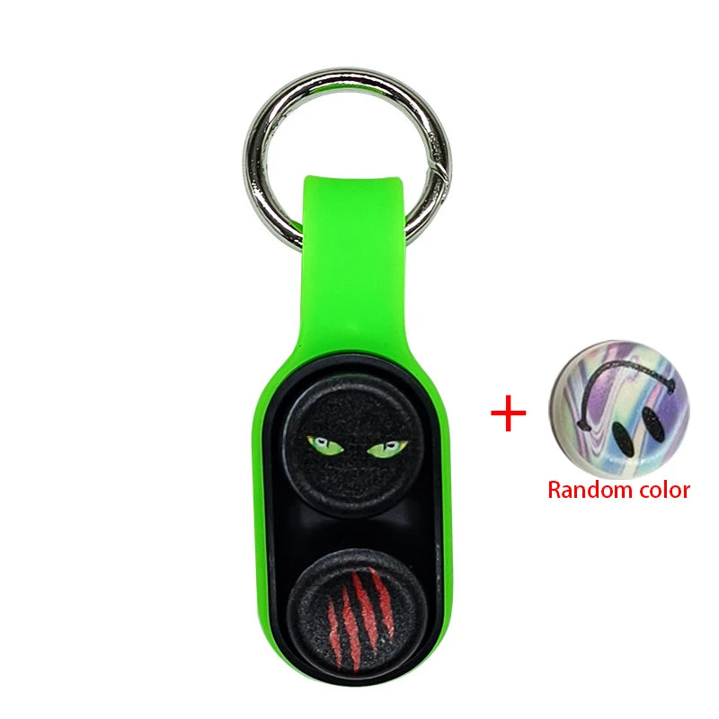 Lightweight Portable Multicolored Plastic Round Magnet Fingertip Elastic Ice Hockey Pucks  Fidget Toys Keychains/Colors-Purple/Blue/Pink/White/Green/Black/Multicolor