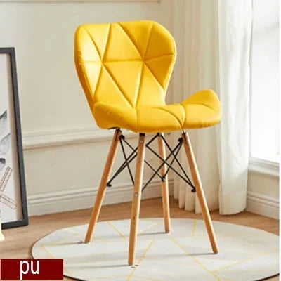 Nordic Cotton Hemp Upholstered Dining Beech Wood Legs Chairs/Colors-Purple/Red/Blue/White/Green/Yellow/Beige/Brown/Orange/Pink/Black