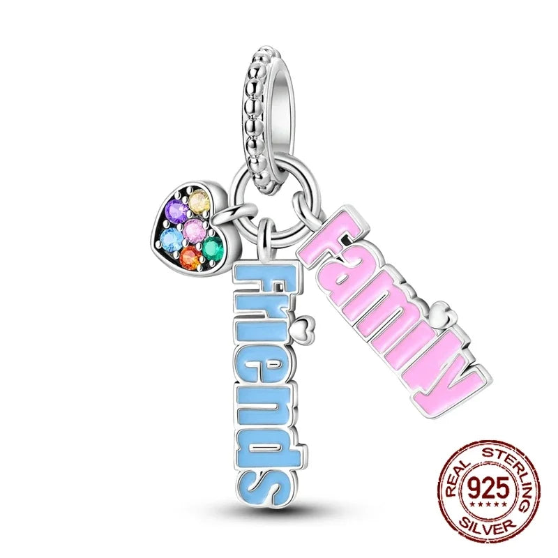 No-EN-Name-Null Women Sterling Silver Enamel Rainbow-Hot Air Balloon Design Fine Imitation Zircon Stone Glass Nuggets Beads Shaped Charms-Pendants/ Colors-Rainbow/Multicolor/Silver/Pink/Animal/Floral