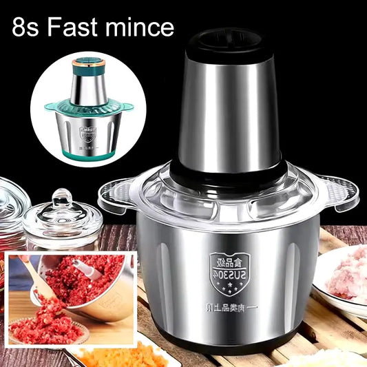 Multifunctional Kitchen 2 Speed Stainless Steel Electric Meat Chopper Grinders/ 250W/Colors-Silver/White