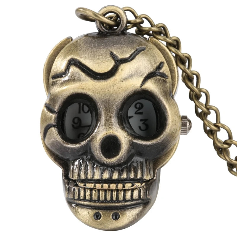 YISUYA Unisex Adults Quartz Small Bronze-White Face Mobile Cell Phone Shaped Stainless Steel Metal Case Acrylic Face 12-Hour Dial Analog Display Pendant Necklace Chain-Pocket Watches