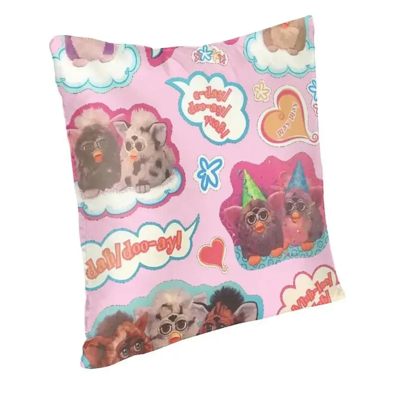 No-EN-Name-Null Printed Square Cartoon Anime Furby Design Decorative Throw Pillows