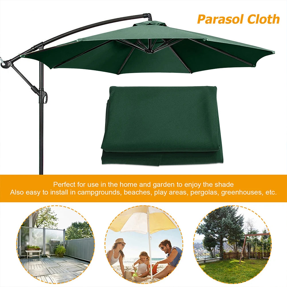 HOSPORT Outdoor 6 Bones Waterproof-UV Protection Patio Umbrella Replacement Polyester Canopy/Colors-Black-Red/Beige/Khaki/Dark Green