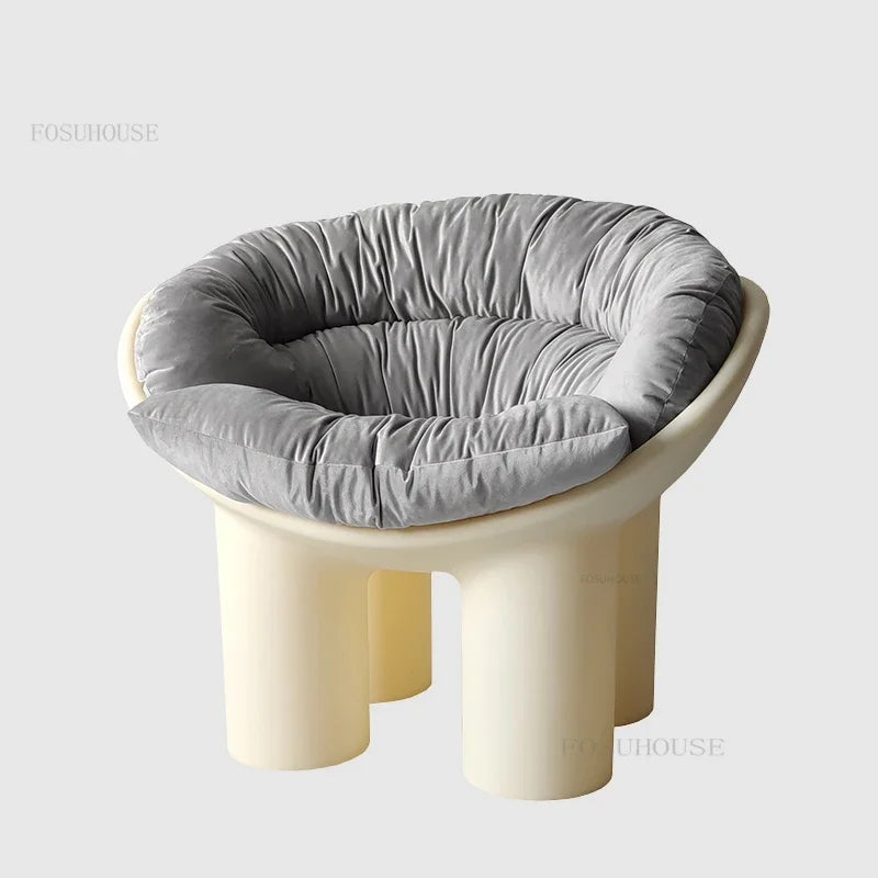 FOSUHOUSE Modern Upholstered Padded Soft Gray Polyester Fabric Cushions Hard Plastic Cute Elephant Four Legs Armchairs/Colors-Gray/Black/Yellow/Brown/Pink/Green/White/Beige/Blue/Multicolor