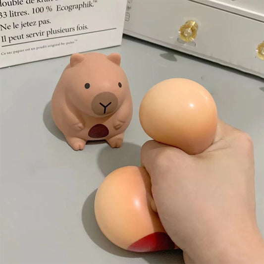 No-EN-Name-Null Adults Handheld Small Foam Synthetic Brown Plastic Cute Cartoon Capybara Mochi Animal Pinching Squishy Slow Rebound Anxiety-Stress Reliever Executive Toys/ Ages: 13-18 Years Old-Adults /Colors-Brown/Beige/Black/White/Yellow/Purple/Animals