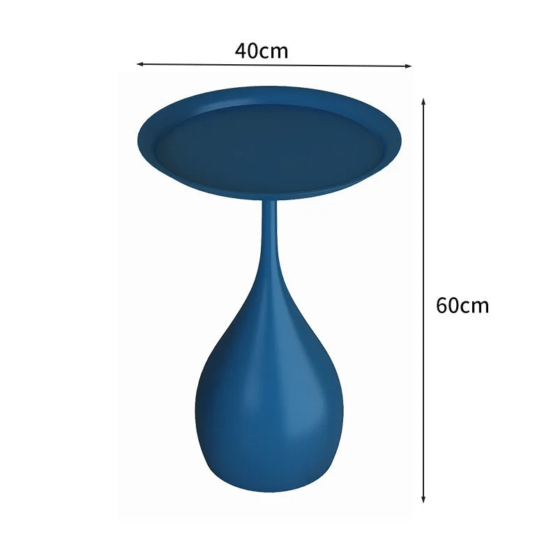No-EN-Name-Null Modern Small Round Top-Wrought Iron Metal Base Mobile Coffee Tables/Colors-White/Light Brown/Yellow/Orange/Black/Royal Blue/Dark Blue/Size: 62 x 42 x 35cm
