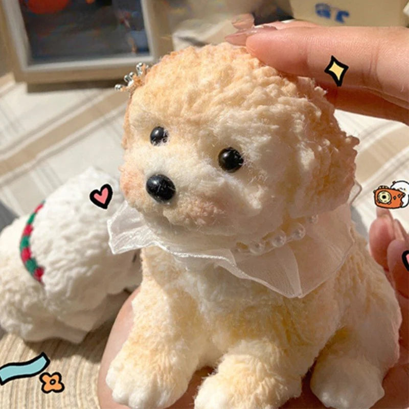 MARBIT Teens-Adults 3D TPR Synthetic Plastic Super Cute Realistic Black Puppy Animal Flexible Pinching Squeezing Stress-Anxiety Reliever Executive Toys/Ages: 13-18 Years Old-Adults