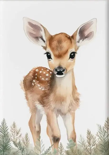 No-EN-Name-Null Classic Rectangle Customized Sizes Unframed Canvas Multicolor Woodland Baby Animals Wall Art Prints/Colors-Animal/Floral/Multicolor/Camouflage