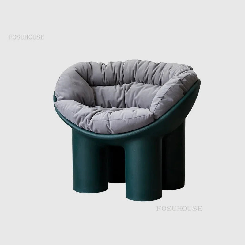 FOSUHOUSE Modern Upholstered Padded Soft Gray Polyester Fabric Cushions Hard Plastic Cute Elephant Four Legs Armchairs/Colors-Gray/Black/Yellow/Brown/Pink/Green/White/Beige/Blue/Multicolor