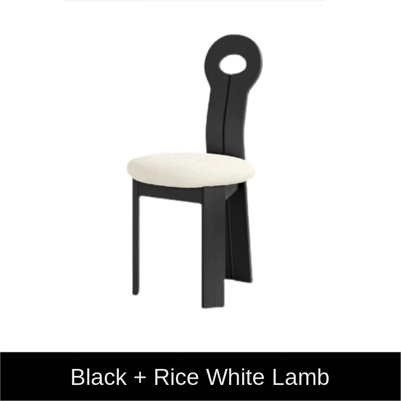 Upholstered French Cream Style Solid Wood Dining Hard Backrest Chairs/Colors-Black/Beige/Brown