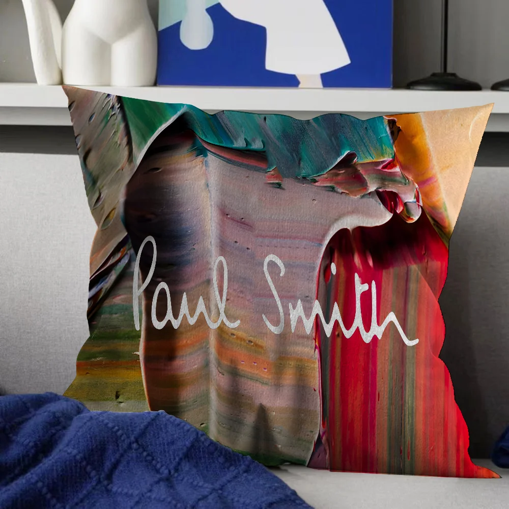 MINISO Printed Paul Smith Multicolor Square Double-Sided Cotton-Polyester Blend Washable Pillowcases/Colors-Multicolor/Striped/Purple/Black/Blue/Red/ 8 Sizes/(Pillow Not Included)/DO NOT BLEACH-DRY CLEAN/Ironing Temperature 100'Celsius
