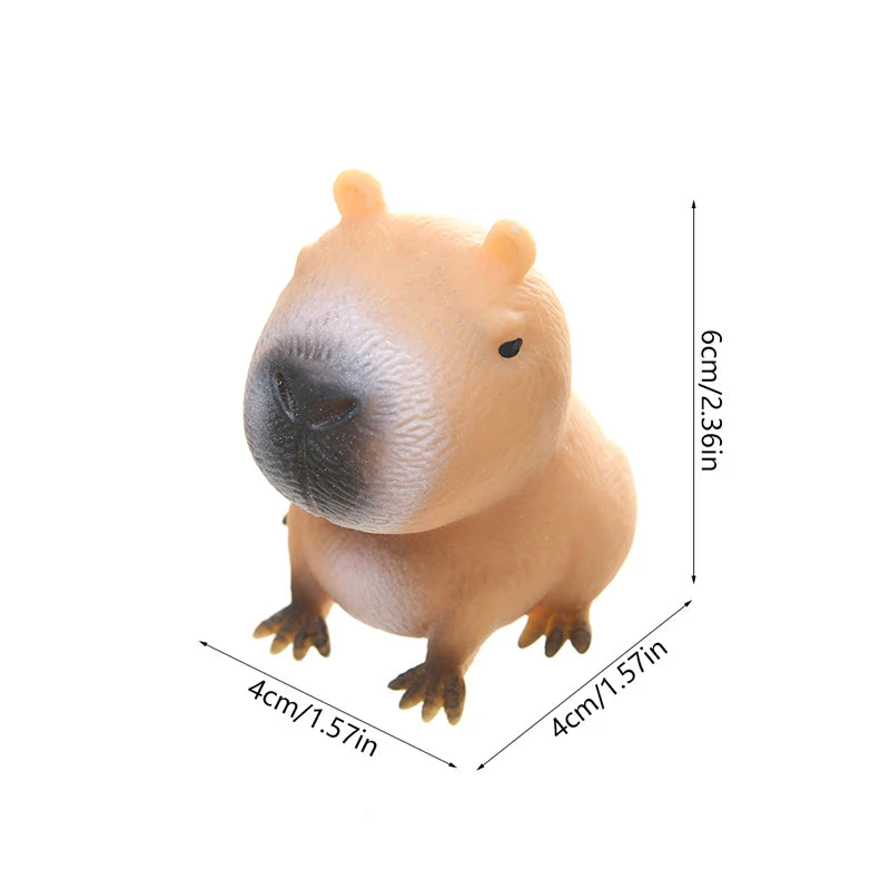 No-EN-Name-Null Adults Handheld Small Foam Synthetic Brown Plastic Cute Cartoon Capybara Mochi Animal Pinching Squishy Slow Rebound Anxiety-Stress Reliever Executive Toys/ Ages: 13-18 Years Old-Adults /Colors-Brown/Beige/Black/White/Yellow/Purple/Animals