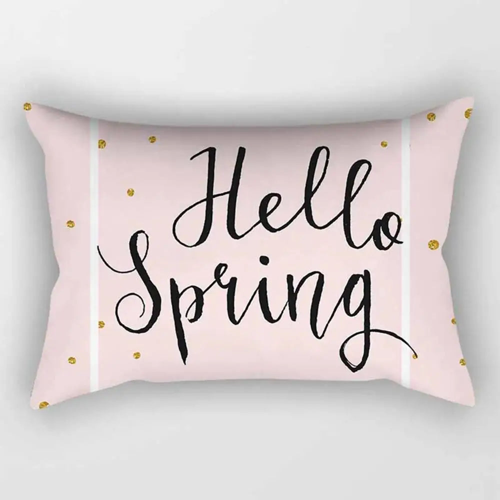 No-EN-Name-Null Modern Rectangle Single-Sided Pattern Pink Geometric Striped Polyester Peach Skin Fabric Pillowcases/Size: 30 cm X 50 cm (12 inches X 20 inches)/Colors-Striped/Geometric/Gold/Animal/White