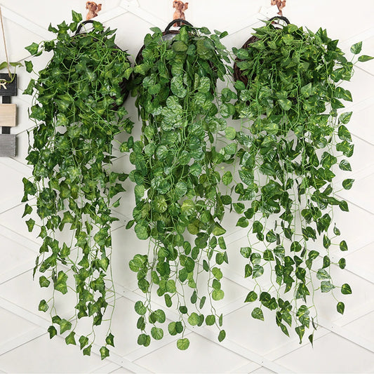 Green Plastic Non-Flowering Artificial Hanging Ivy Magnoliopsida Climbing Vine