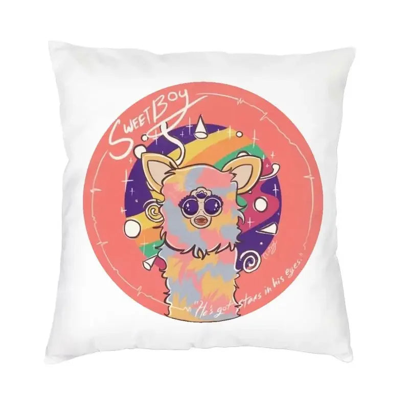No-EN-Name-Null Printed Square Cartoon Anime Furby Design Decorative Throw Pillows