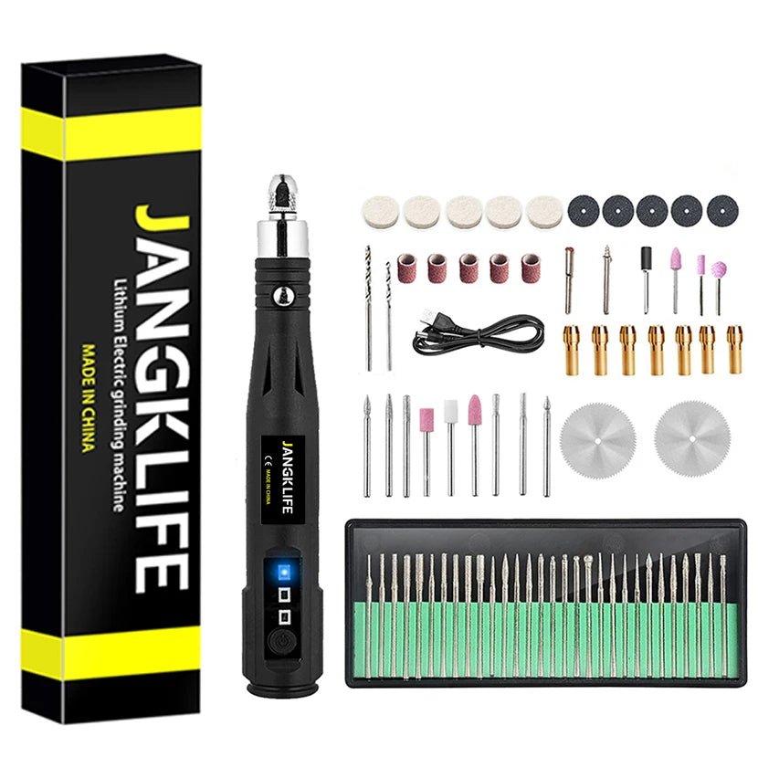 JANGKLIFE Mini Handheld Black-Silver Body Powerful DC-Powered Adjustable Speed Built-In Lighting Keyless Chuck Rechargeable Lithium Battery-Powered Electric Cordless Screwdriving Rotary Drills Colors-Black/Silver/Gray/Yellow