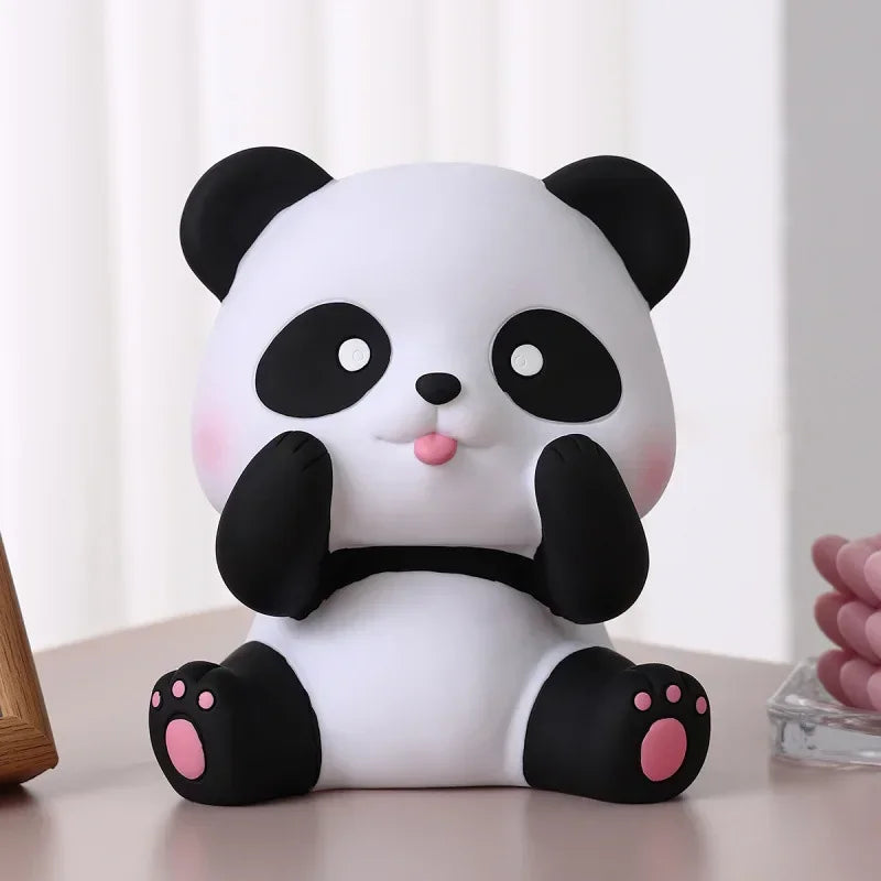 No-EN-Name-Null Newborn Babies-Teens PVC Vinyl Large Cartoon Black-White Panda Animals Piggy Banks/Ages: Newborn Babies-14 Years Old + Older