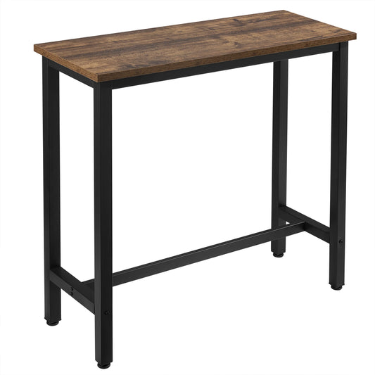 WOLTU Vintage Thick Pine Wood Top Iron Frame Bar Bistro Dining Table/Colors- Brown/White