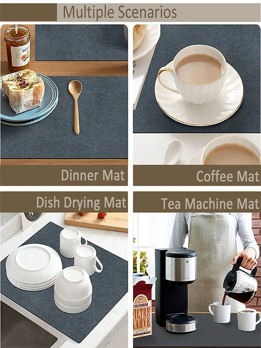 VIKAMA Anti-Slip Waterproof Kitchen Geometric Dish Drainage Mat