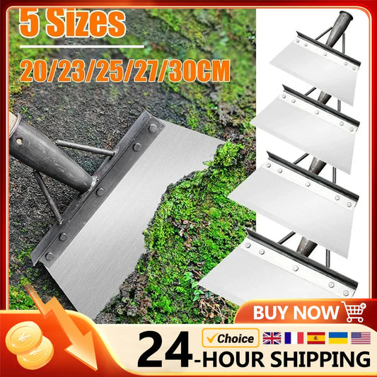 SHUNMAII Outdoor Solid Wood Handle Silver Manganese Steel Blades Rust Resistant Garden Sharp Flat Edge Cleaning Shovels