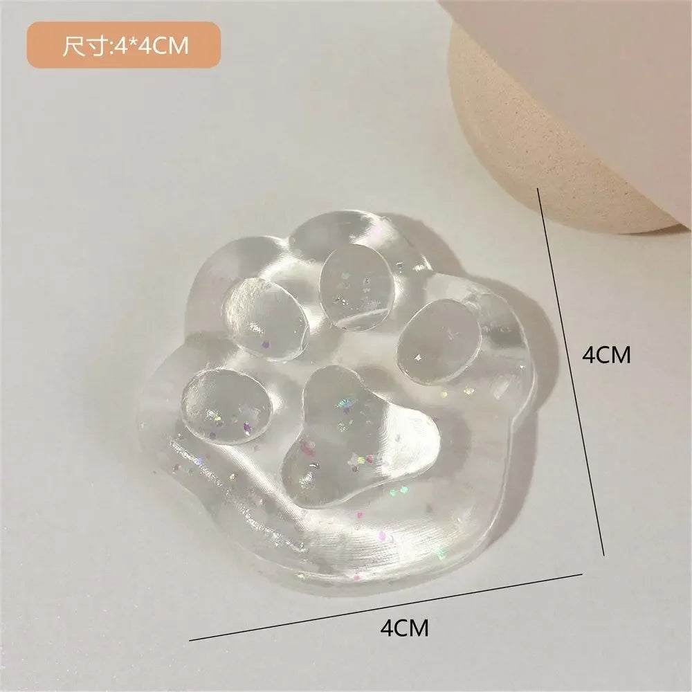 GOOTRADES Squeezable Stretchable Non-Toxic Synthetic TPR Silicone Mini Cute Adorable Animal Cat Paws Pinch Soft Fidget Activity Toys/Colors-Clear/Pink/Gray/White/Blue/Ages: 2-18 Years Old-Adults