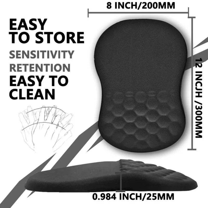 No-EN-Name-Null Anti-Sweating Breathable Free-Form Washable Natural Memory Cotton Inner Core Geometric Black-Multicolor Fabric Non-Slipping 8-Degree Sloped Design Wavy Diamond Pattern Massaging Soft Ergonomic Wrist Mouse Pads