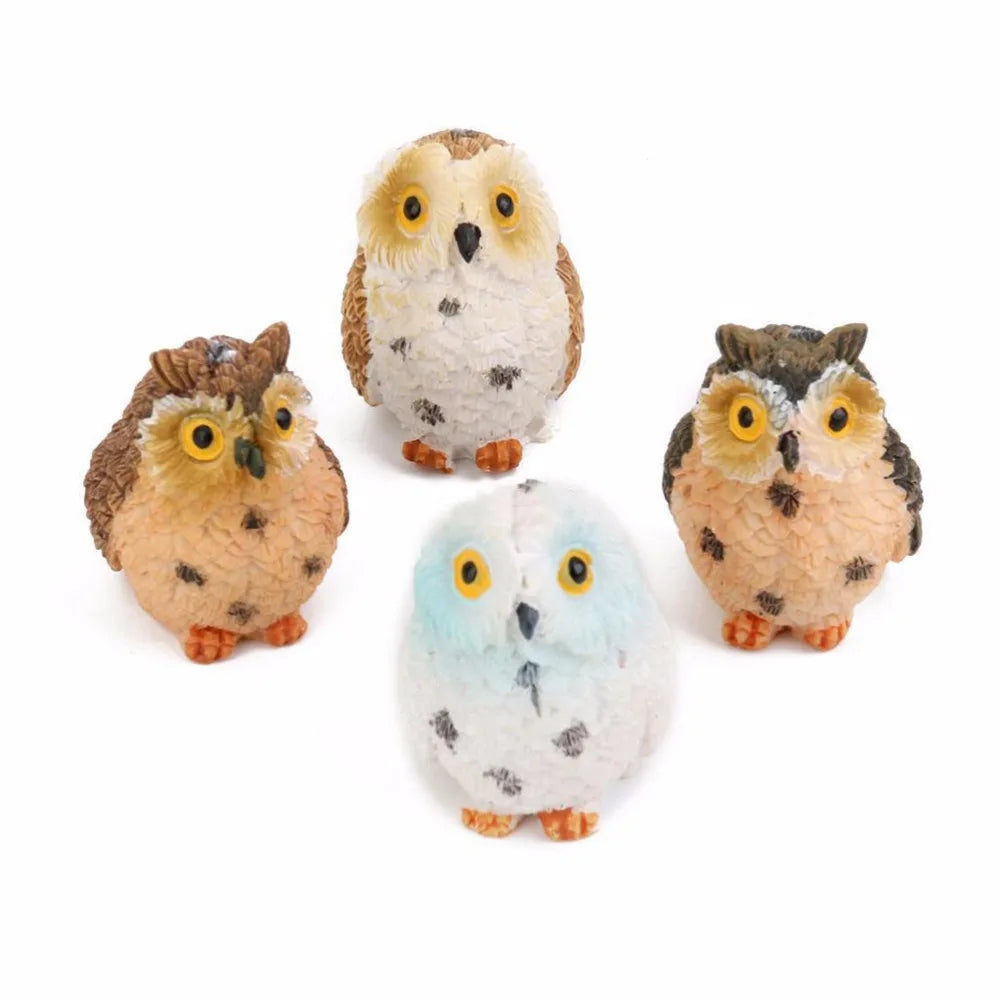 JETTING Movie-TV Characters Plastic Resin Multicolor Mini Cute Cartoon Night Owl Animal Figurines
