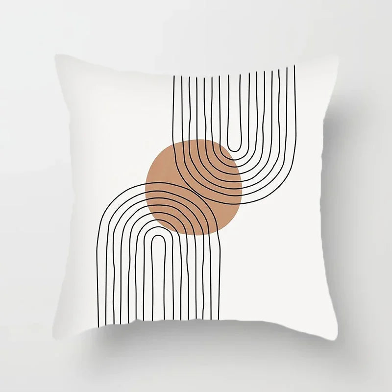 Handmade Printed  Abstract Geometric Linen / Cotton Decorative Pillowcases/Sizes : 40x40cm  45x45cm  50x 50cm