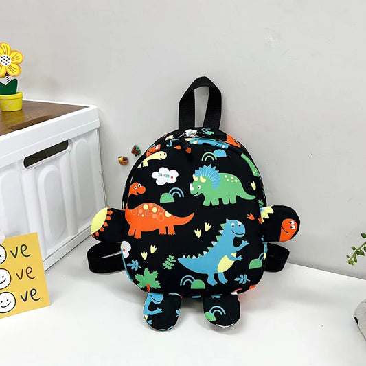 Kindergarteners Mini Zipper Cute Cartoon Baby Dinosaur Nylon Backpacks/ Backpack Straps-Handle/Colors-Red/Black/Green/Pink