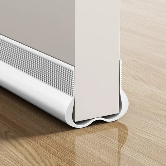 PVC Plastic Non-Adhesive Leather Adjustable Sealing Sound-Wind Proof Bottom Window-Door Strips/Colors-White/Brown/Black/Gray
