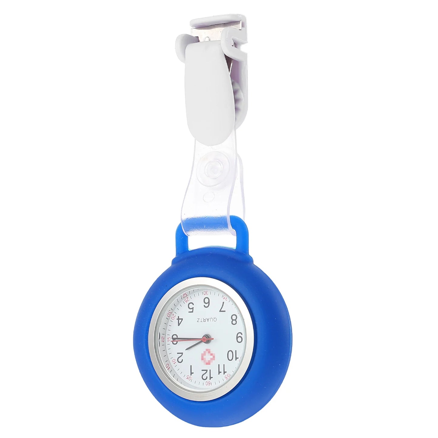 No-EN-Name-Null Adult Women Waterproof Nurses-Doctors White Face Black Numbers Purple Silicone Covered Metal Alloy Glass Face Touch Screen Digital-Analog Display Clip-On Fob Pocket Watches/Colors-Purple/White/Dark Blue