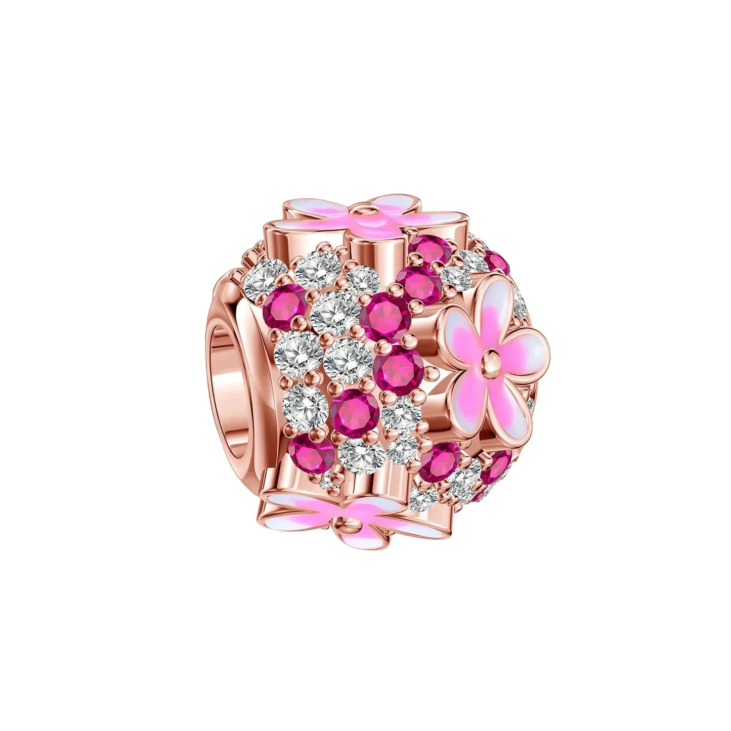 No-EN-Name-Null Women Sterling Silver Enamel Rainbow-Hot Air Balloon Design Fine Imitation Zircon Stone Glass Nuggets Beads Shaped Charms-Pendants/ Colors-Rainbow/Multicolor/Silver/Pink/Animal/Floral