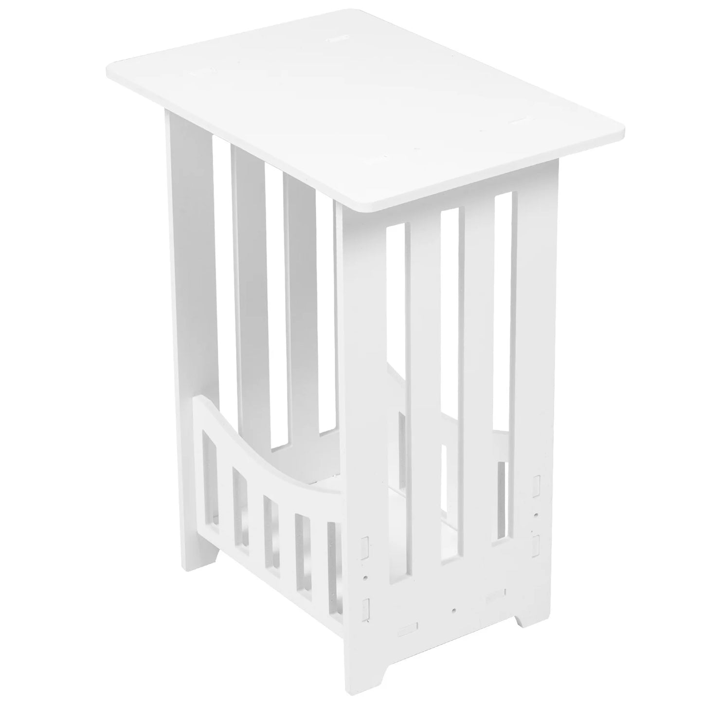 No-EN-Name-Null Modern Small White Rectangle Top-Narrow Plastic-Wood Boho Storage Shelves Nightstands/Size:40.cm X 32.cm X 20.cm/15.72 X12.58 X7.86in